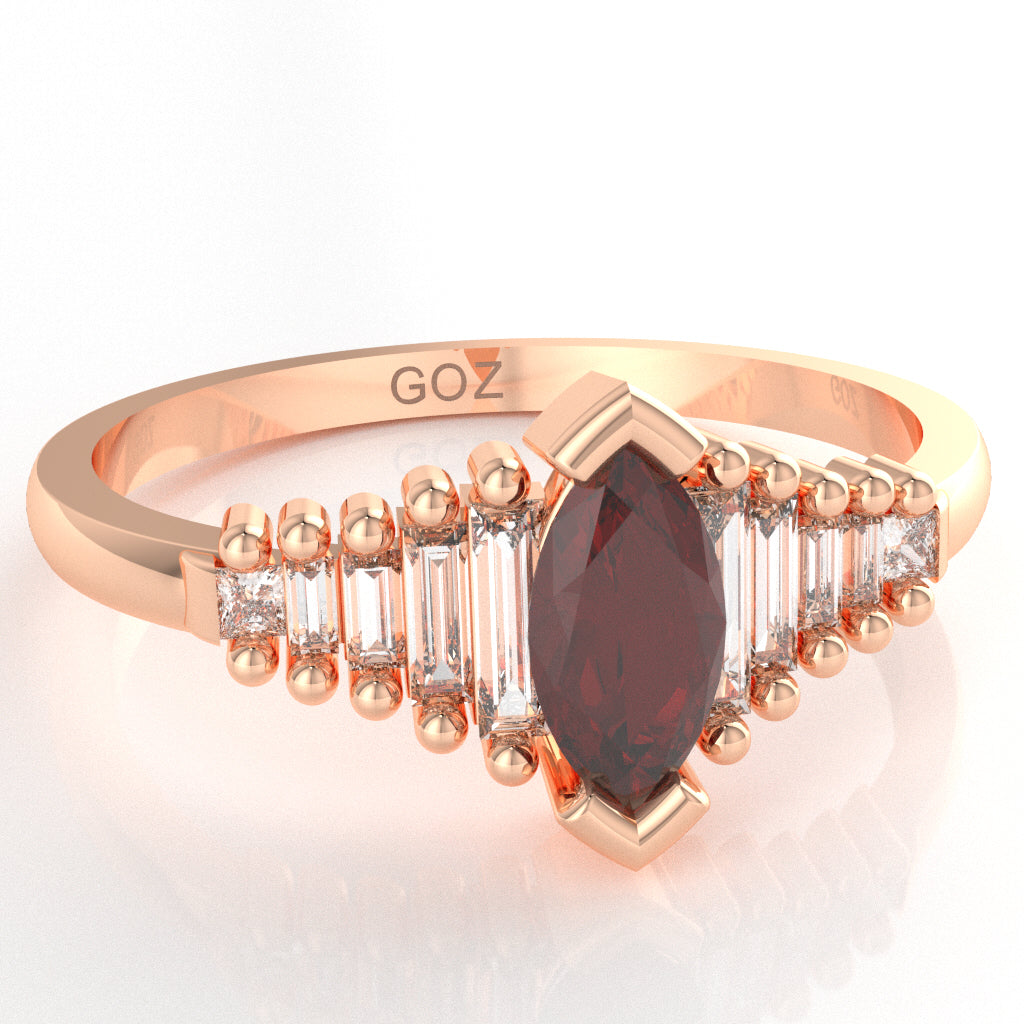 Lab-Created Ruby Lab-Grown Diamond Dainty Engagement Ring In 14k Rose Gold