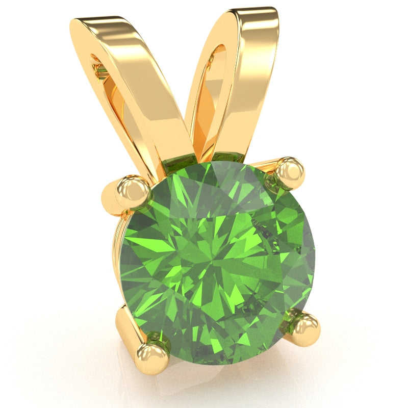 Peridot Solitaire Pendant In 14k Yellow Gold