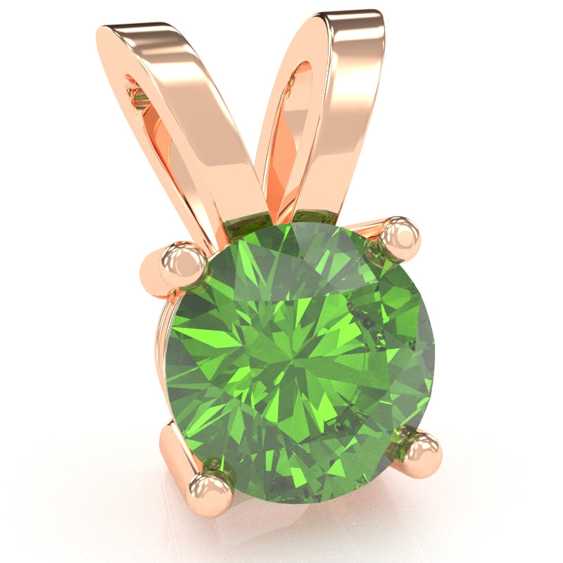 Peridot Solitaire Pendant In 14k Rose Gold