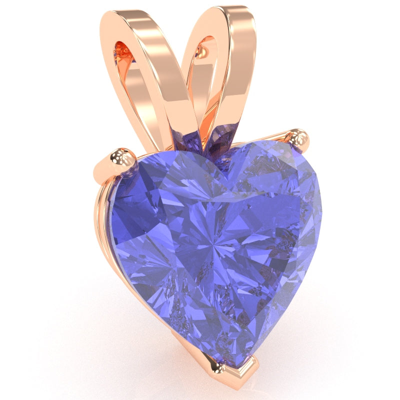Tanzanite Heart Solitaire Pendant In 14k Rose Gold