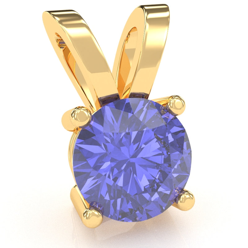 Tanzanite Solitaire Pendant In 14k Yellow Gold