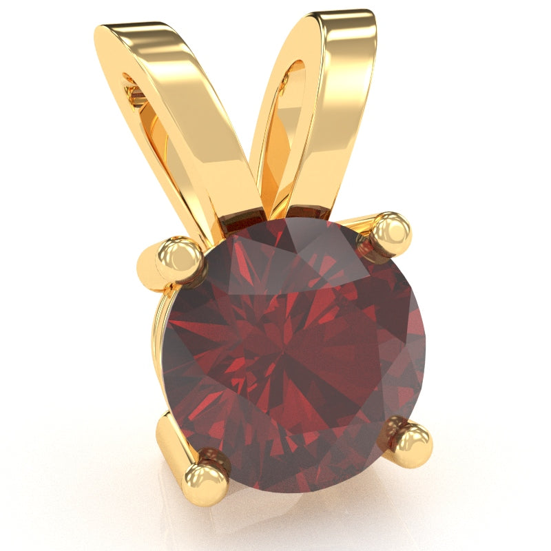 Lab-Created Ruby Solitaire Pendant In 14k Yellow Gold