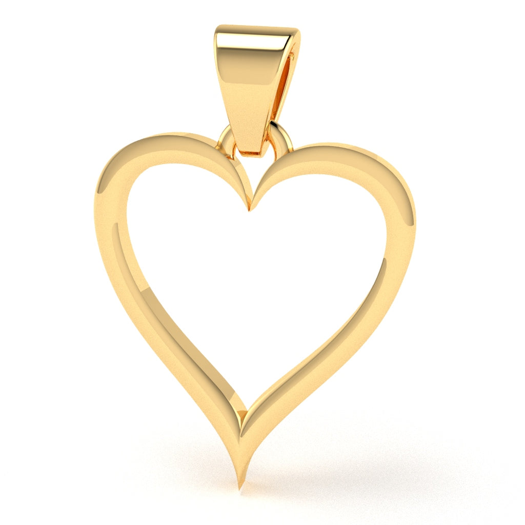 Heart Love Pendant Crafted In 14k Yellow Gold