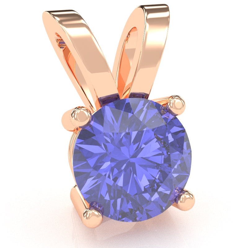Tanzanite Solitaire Pendant In 14k Rose Gold
