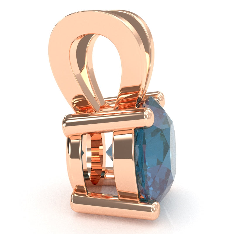 Lab-Created Alexandrite Solitaire Pendant In 14k Rose Gold