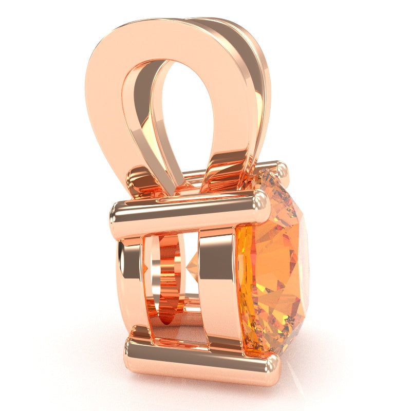 Citrine Solitaire Pendant In 14k Rose Gold