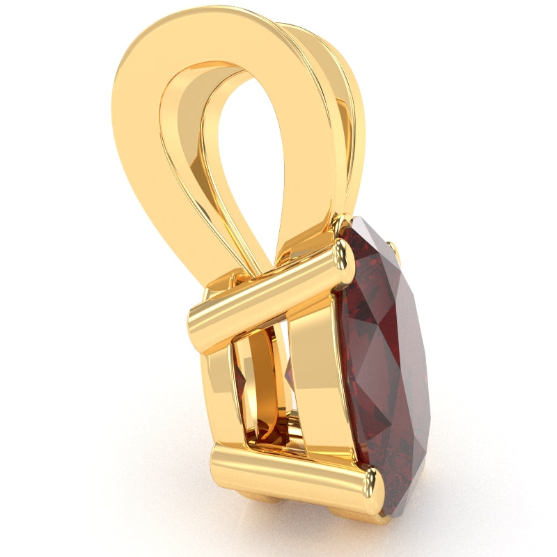 Lab-Created Ruby Oval Solitaire Pendant In 14k Yellow Gold