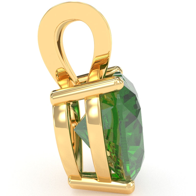 Lab-Created Emerald Heart Solitaire Pendant In 14k Yellow Gold