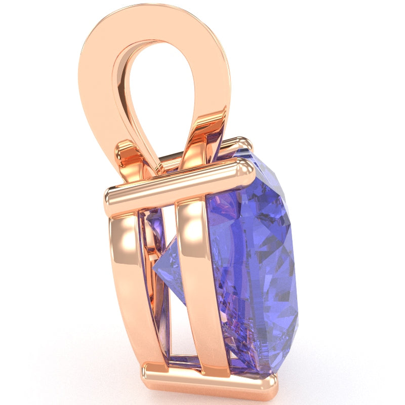 Tanzanite Heart Solitaire Pendant In 14k Rose Gold