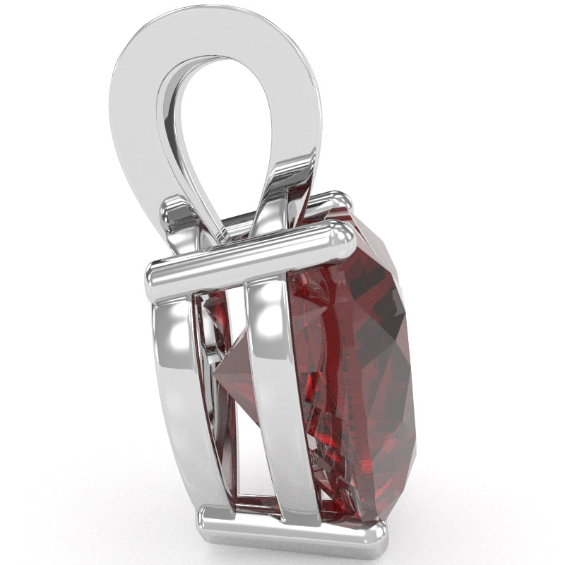 Lab-Created Ruby Heart Solitaire Pendant In 14k White Gold