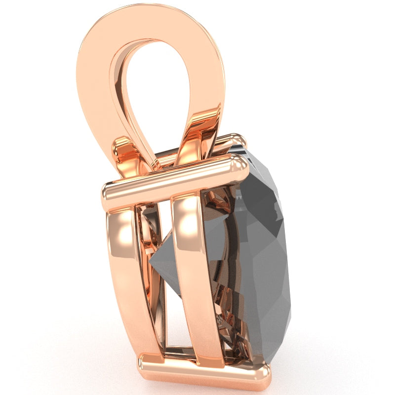 Black Onyx Heart Solitaire Pendant In 14k Rose Gold