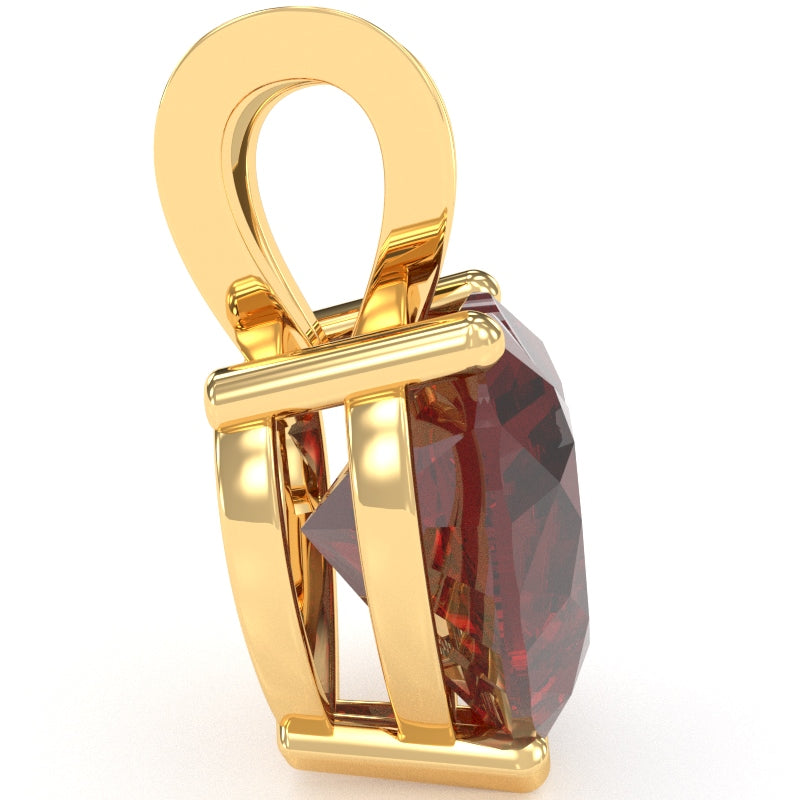 Lab-Created Ruby Heart Solitaire Pendant In 14k Yellow Gold