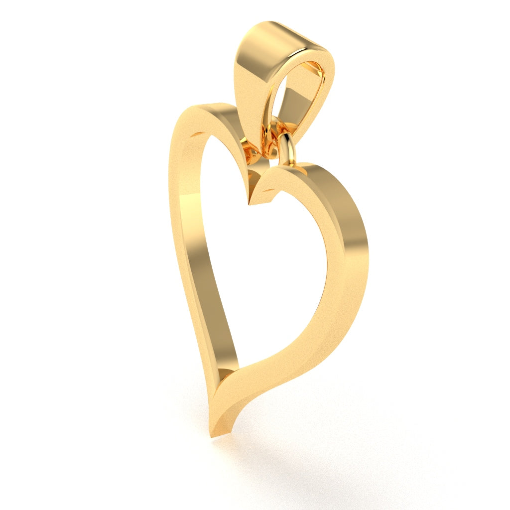 Heart Love Pendant Crafted In 14k Yellow Gold