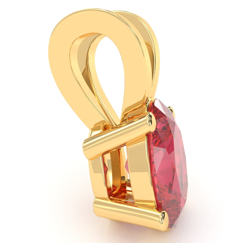 Pink Tourmaline Oval Solitaire Pendant In 14k Yellow Gold