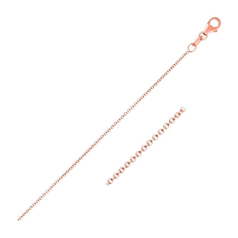 10k Rose Gold Round Link 18 Inch Chain With Lobster Clasp