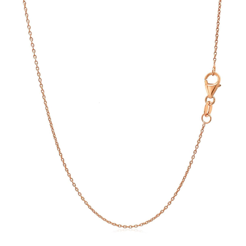 14k Rose Gold Round Link 18 Inch Chain With Lobster Clasp