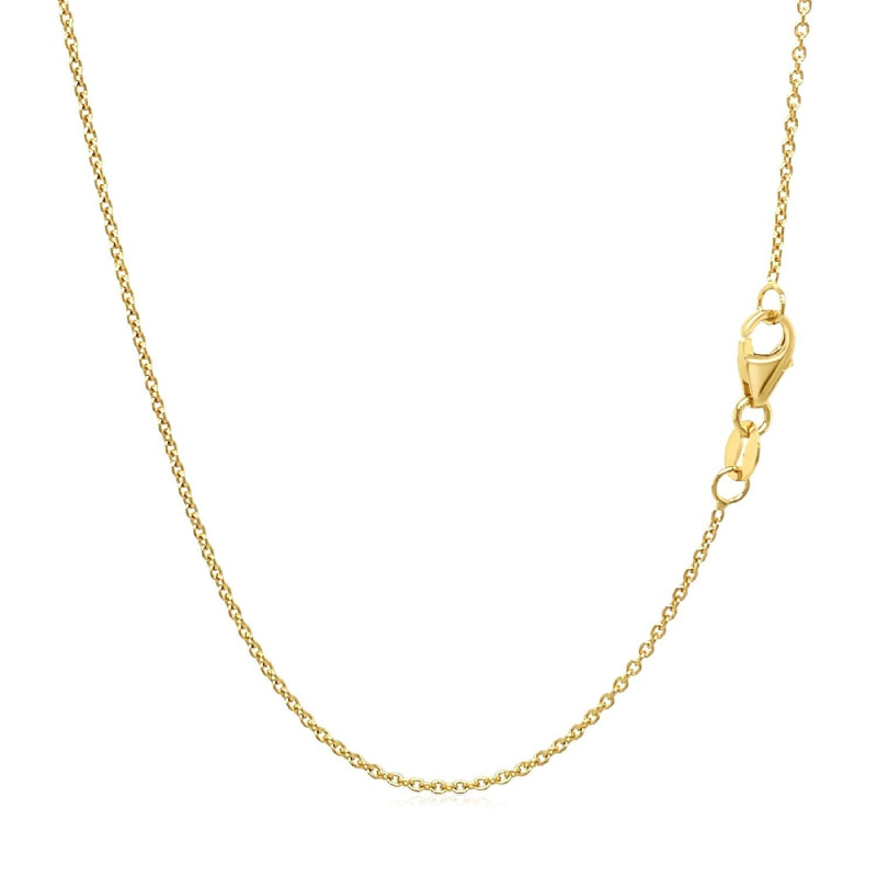 10k Yellow Gold Round Link 18 Inch Chain With Lobster Clasp