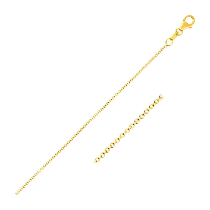 10k Yellow Gold Round Link 18 Inch Chain With Lobster Clasp