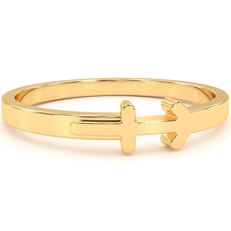 Sagittarius Zodiac Sign Ring In Solid 10k Yellow Gold