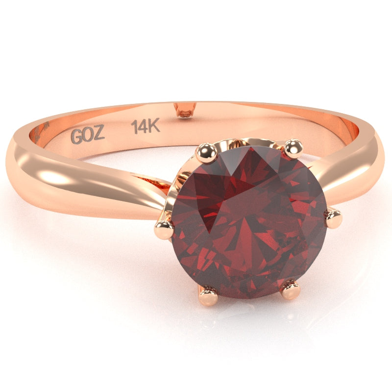 Crown Setting Lab-Created Ruby Engagement Ring In 14k Rose Gold