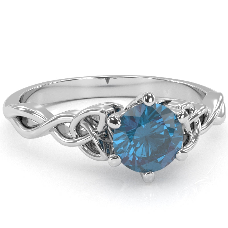 Celtic Trinity Knot Lab-Created Alexandrite Engagement Ring In 14k White Gold