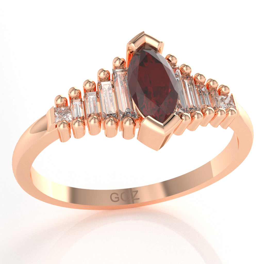 Lab-Created Ruby Lab-Grown Diamond Dainty Engagement Ring In 10k Rose Gold