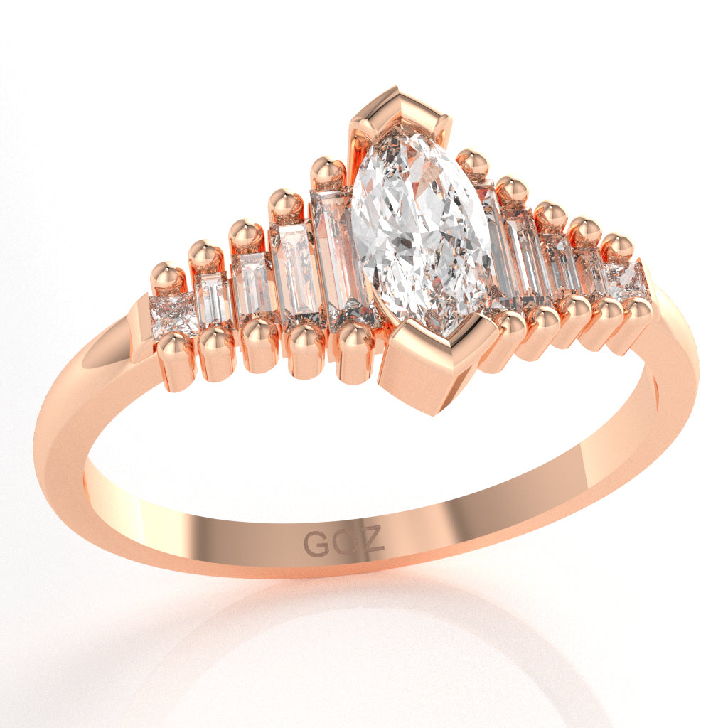 Dainty Lab-Grown Diamond Engagement Ring In 14k Rose Gold
