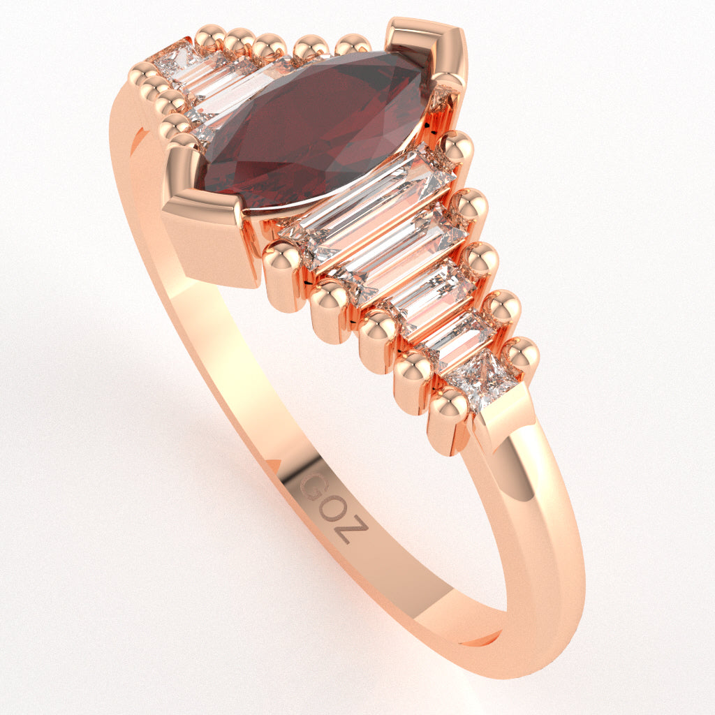 Lab-Created Ruby Lab-Grown Diamond Dainty Engagement Ring In 10k Rose Gold