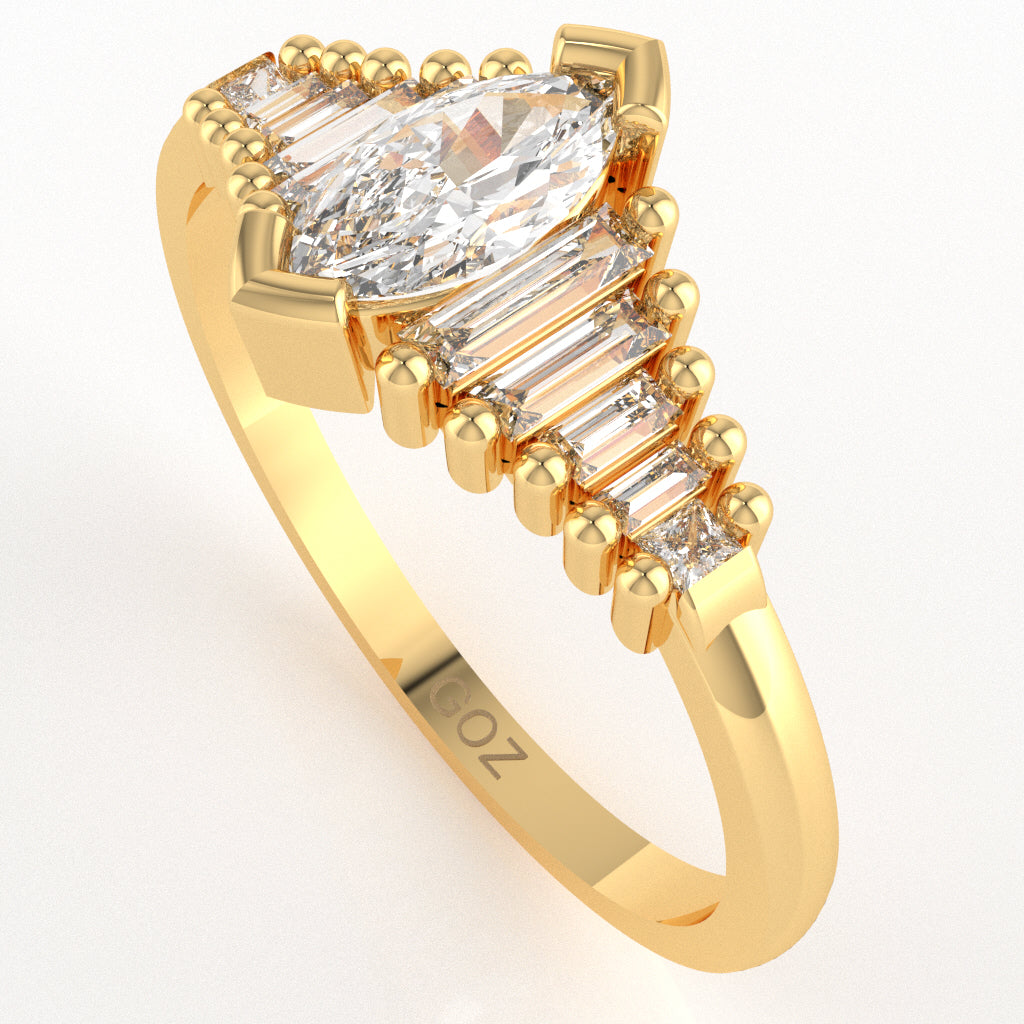 Dainty Lab-Grown Diamond Engagement Ring In 14k Yellow Gold