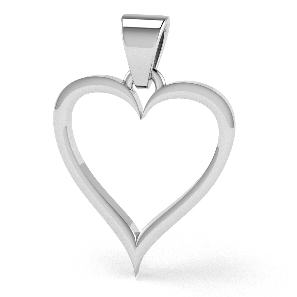 Heart Love Pendant Crafted In 10k White Gold