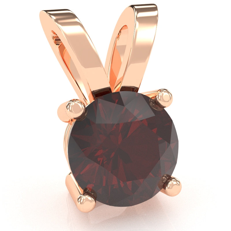 Garnet Solitaire Pendant In 14k Rose Gold