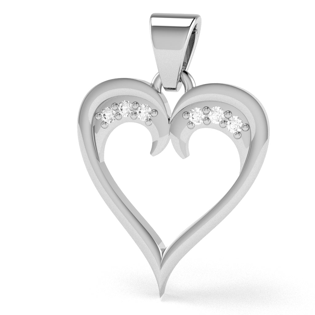 Heart Love Diamond Encrusted Pendant In 10k White Gold