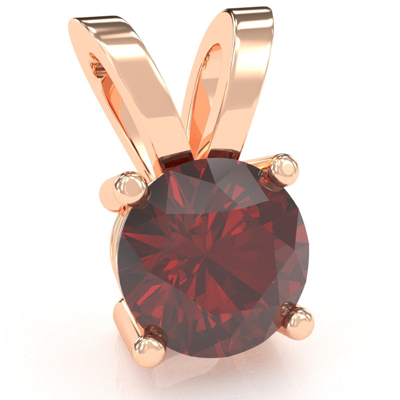 Lab-Created Ruby Solitaire Pendant In 14k Rose Gold