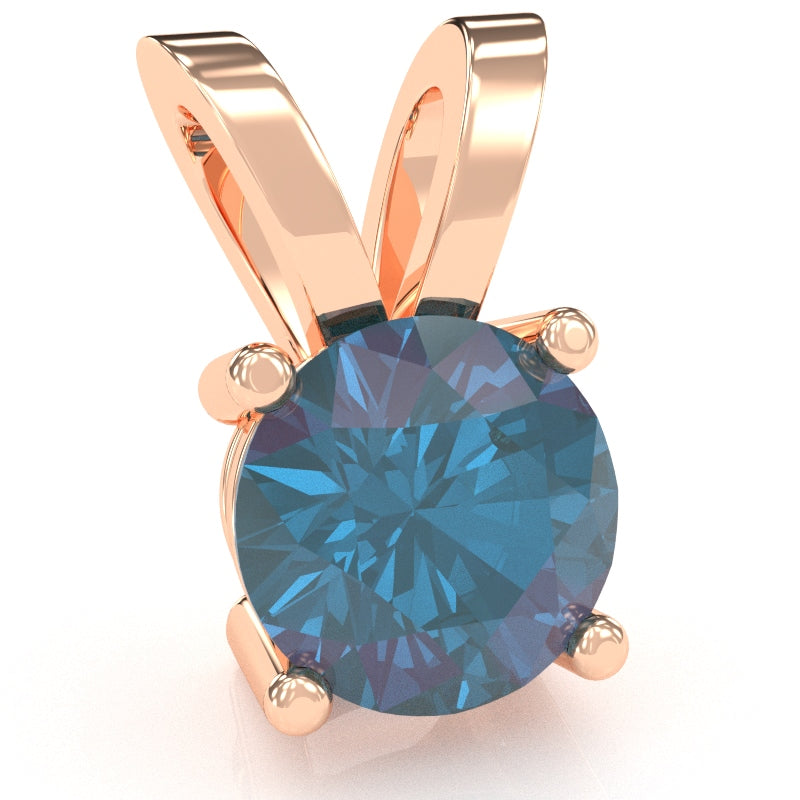 Lab-Created Alexandrite Solitaire Pendant In 14k Rose Gold
