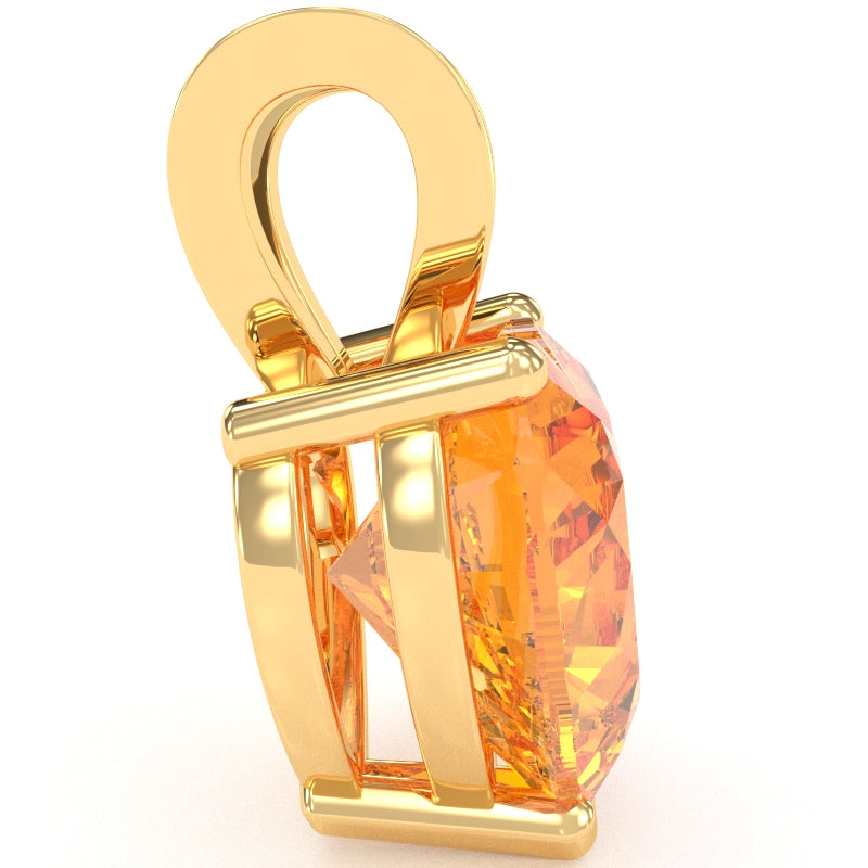 Citrine Heart Solitaire Pendant In 14k Yellow Gold