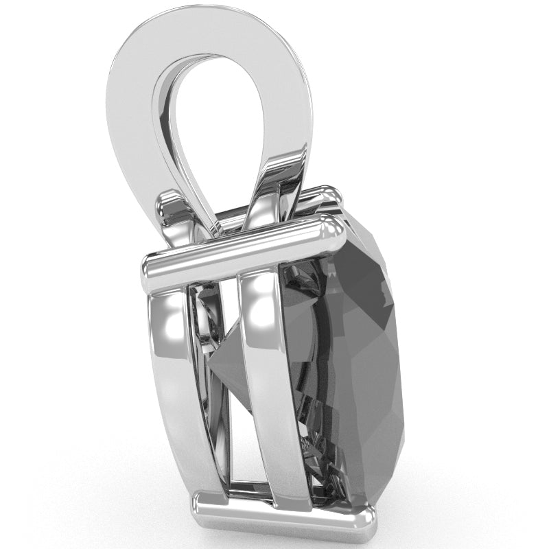 Black Onyx Heart Solitaire Pendant In 14k White Gold