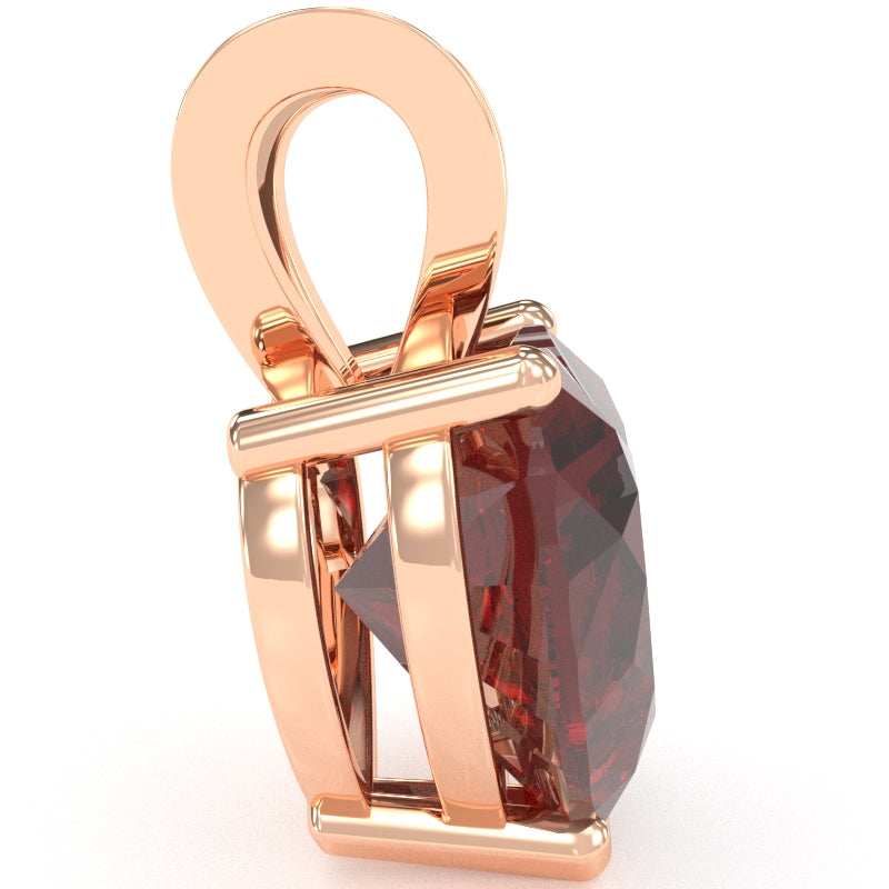 Lab-Created Ruby Heart Solitaire Pendant In 14k Rose Gold