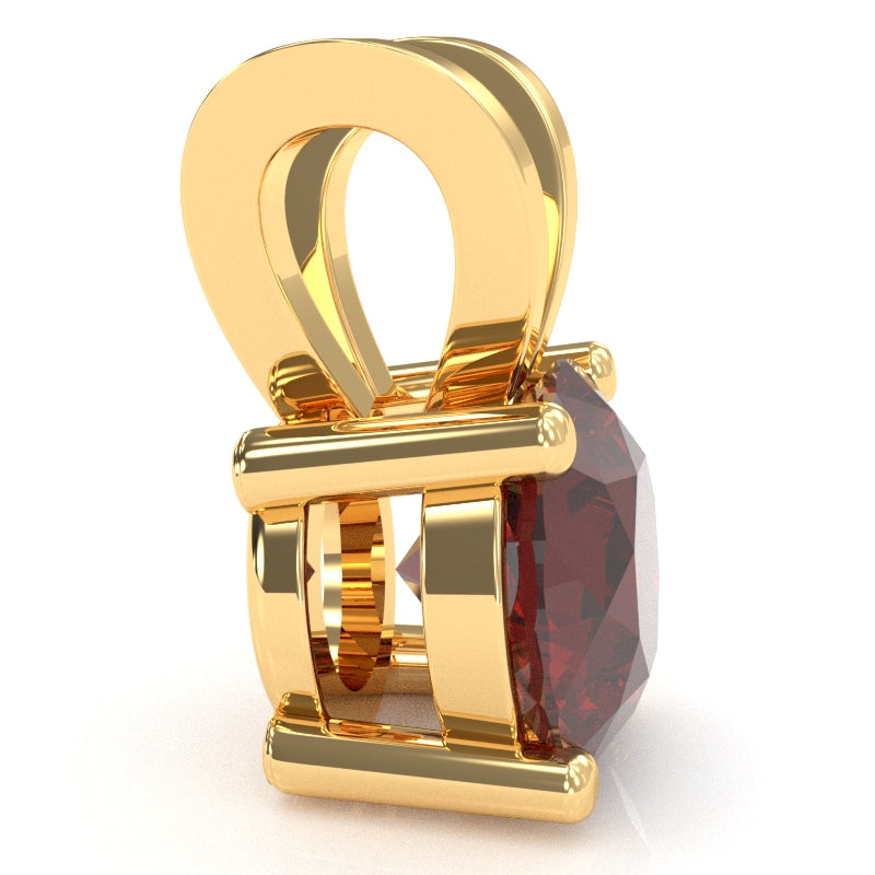 Lab-Created Ruby Solitaire Pendant In 14k Yellow Gold