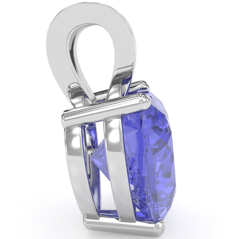 Tanzanite Heart Solitaire Pendant In 14k White Gold