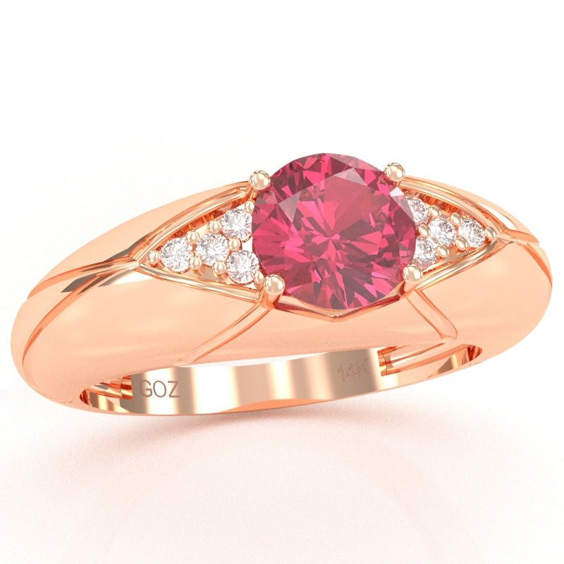 Designer Pink Tourmaline Diamond Cocktail Ring In Solid 14k Rose Gold