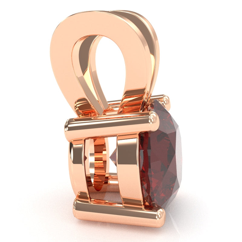 Lab-Created Ruby Solitaire Pendant In 14k Rose Gold