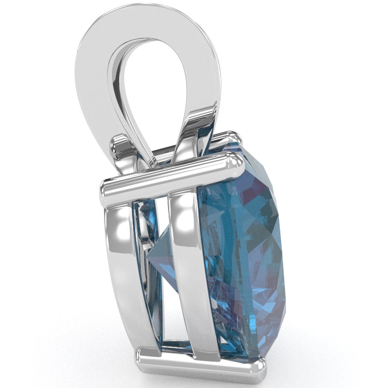Lab-Created Alexandrite Heart Solitaire Pendant In 14k White Gold