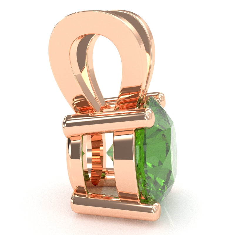 Peridot Solitaire Pendant In 14k Rose Gold
