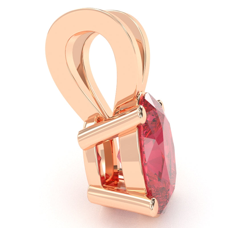 Pink Tourmaline Oval Solitaire Pendant In 14k Rose Gold