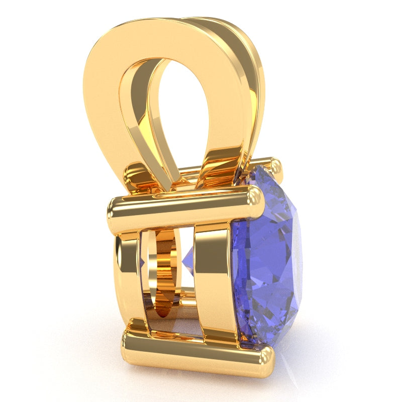 Tanzanite Solitaire Pendant In 14k Yellow Gold