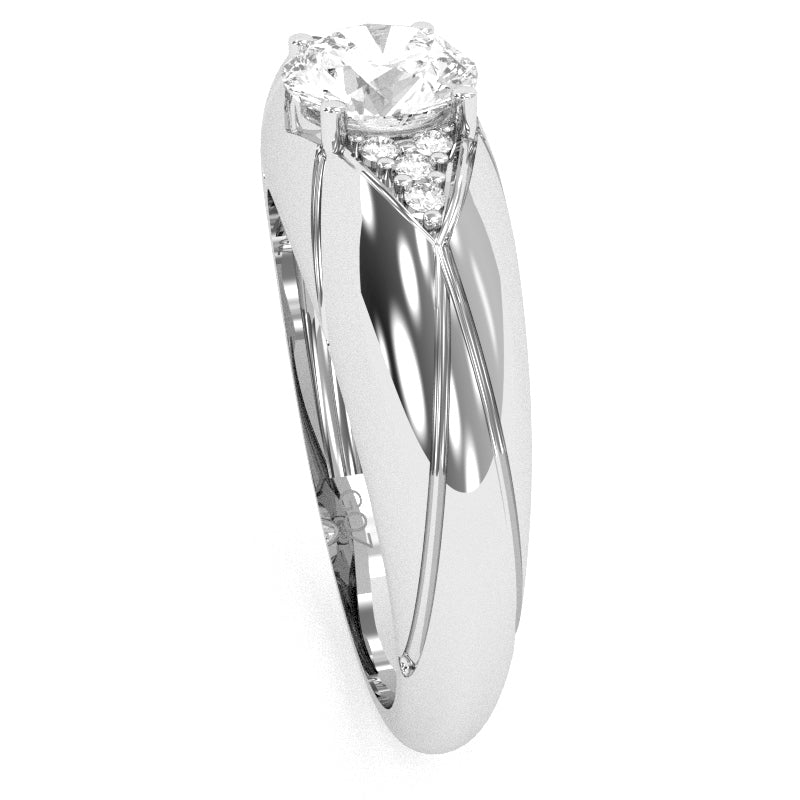 Designer White Topaz Diamond   Cocktail Ring In Solid 14k White Gold