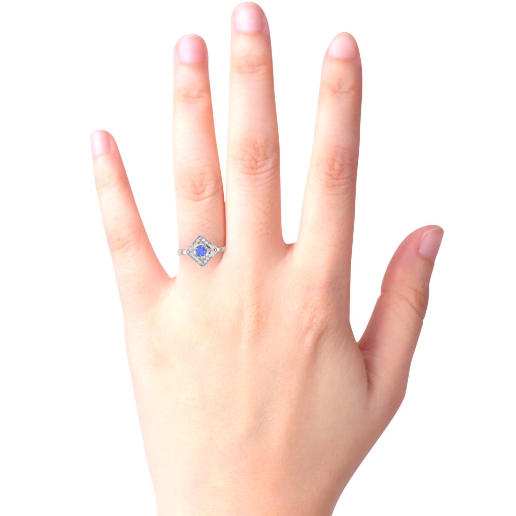 Rose Love Tanzanite Diamond Ring In 14k White Gold