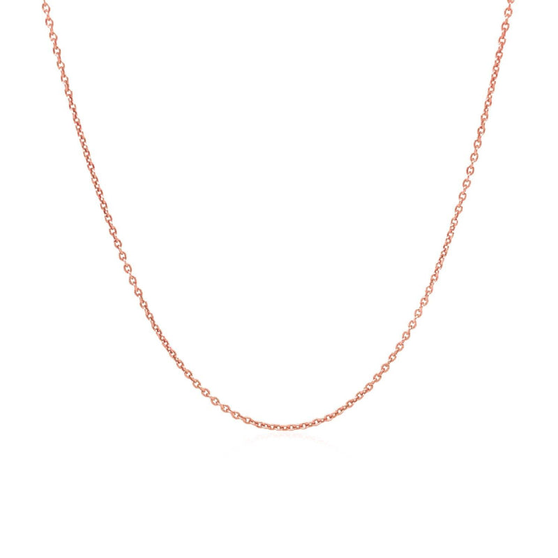 14k Rose Gold Round Link 18 Inch Chain With Lobster Clasp
