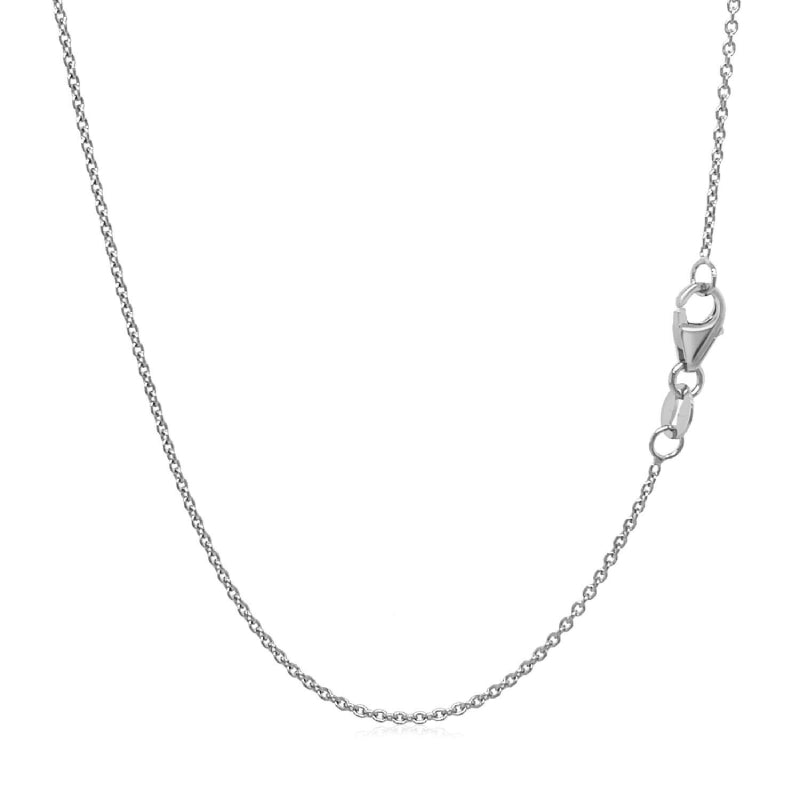 10k White Gold Round Link 18 Inch Chain With Lobster Clasp