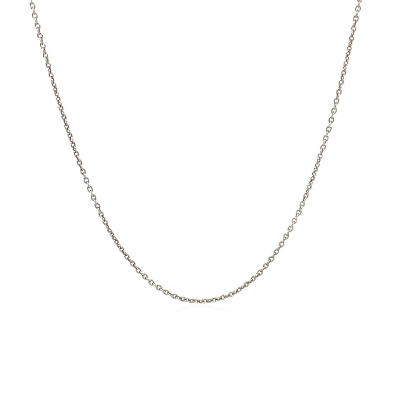 14k White Gold Round Link 18 Inch Chain With Lobster Clasp